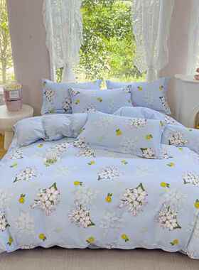 正品纯四件套 全棉被套床床笠枕套1.2米 1棉.5米1.8米床09.m三件