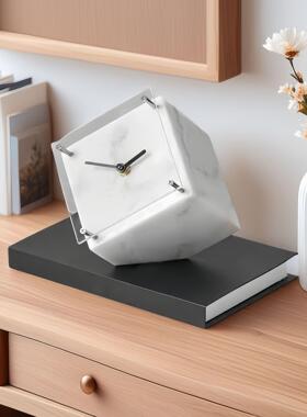 现轻奢云石BJ0905金属时样钟摆件房书房客厅装饰品酒柜板玄关摆设