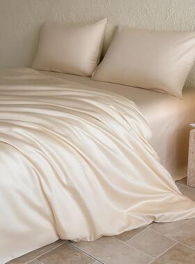 套A12zhuxs类0支全棉贡色缎四件套简约纯长绒棉四件纯棉被套宿舍