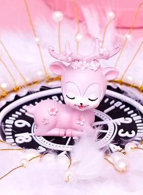 直销新款一鹿花开汽车摆件平安鹿车内饰品中控台摇头车摆蛋糕烘焙