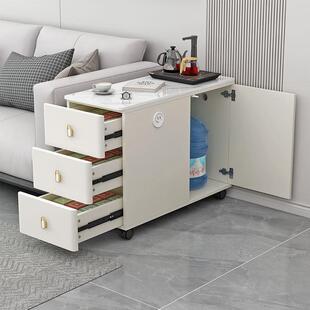 帝义轻奢沙发边柜侧边柜小户型可移动家用茶几简约现代岩板客盖布