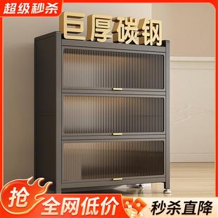 2025新款入门鞋柜门外走廊用带门鞋柜钢制家用门口简易玄关柜室内