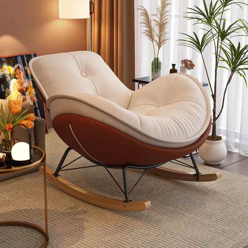 大号企鹅摇摇椅升级底座猫抓皮超软午睡躺椅阳台休闲单懒人沙发椅