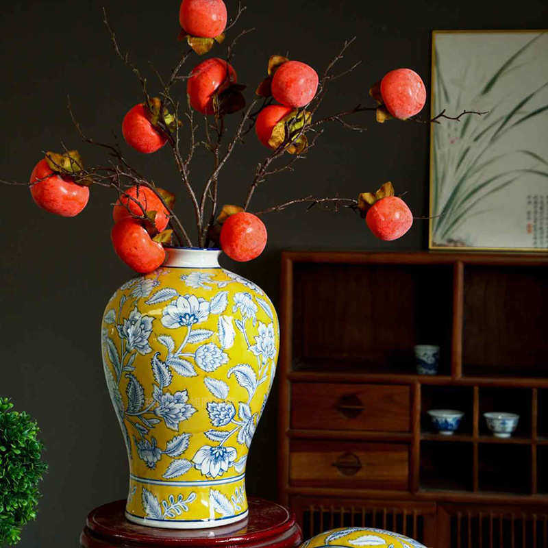 新中式陶瓷花瓶摆件客厅插花电视柜玄关装饰品复古风家居花瓶摆件
