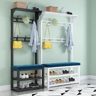鞋柜衣架一体靠墙玄关换鞋凳挂衣架入门小户型组合简易出租房用加