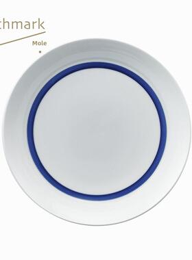 蓝边中盘／餐具餐盘／景德镇高温瓷|痣birthmark