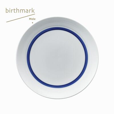 蓝边中盘／餐具餐盘／景德镇高温瓷|痣birthmark