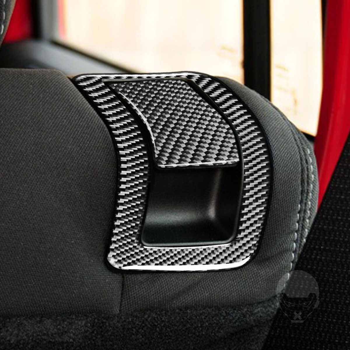 适用吉普牧马人真碳纤维后排座椅开关装饰贴11-17款汽车改装配件