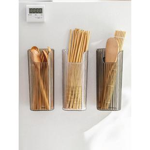 筷子收纳盒吸管壁挂式勺子置物架筷架笼厨房放餐具筒装筷桶篓商用