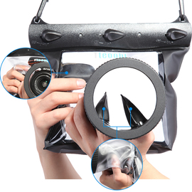 特比乐单反相机防水袋潜水套罩通用单肩斜挎包水下摄影可调焦户外