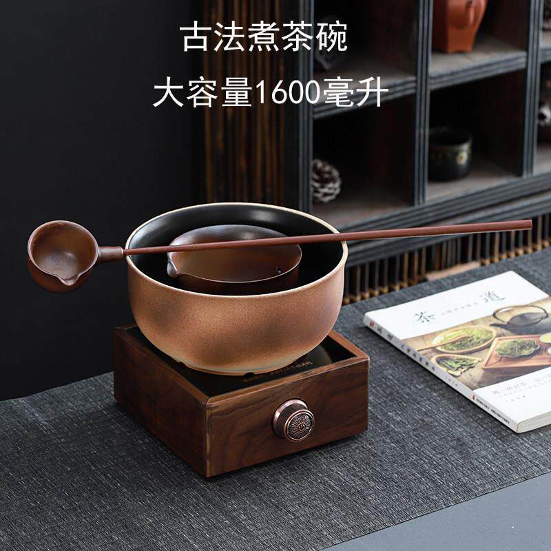 围炉煮茶器古法粗陶煮茶炉合璧煮茶壶煮茶碗套装黑晶炉陶瓷煮茶罐