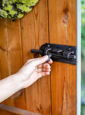 掬涵铸铁插销加厚明装全铁插锁门栓门窗彷古门扣古典厚实门插防盗