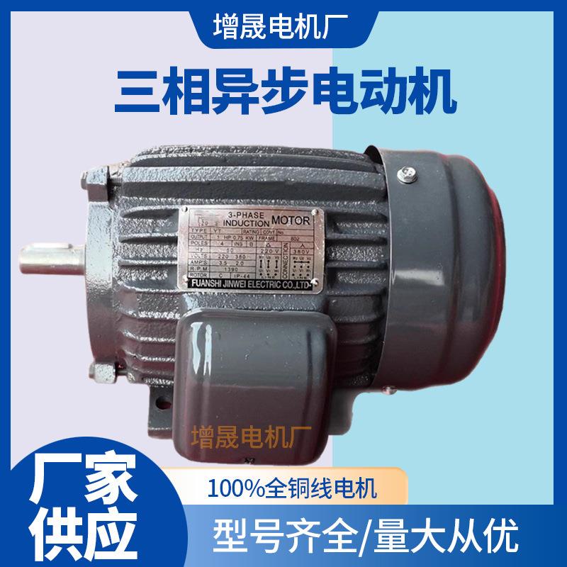 三相异步电机YT电机三相380V/220V国标1HP/750W全铜立卧式2800转
