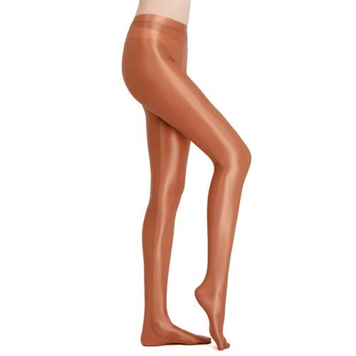 Women Oily Glossy Silky Leggings Seamless Satin Tights High
