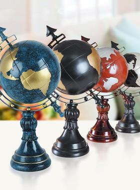 欧美风格家饰 美式转动地球摆件摆设 树脂工艺品摆件 实用创意