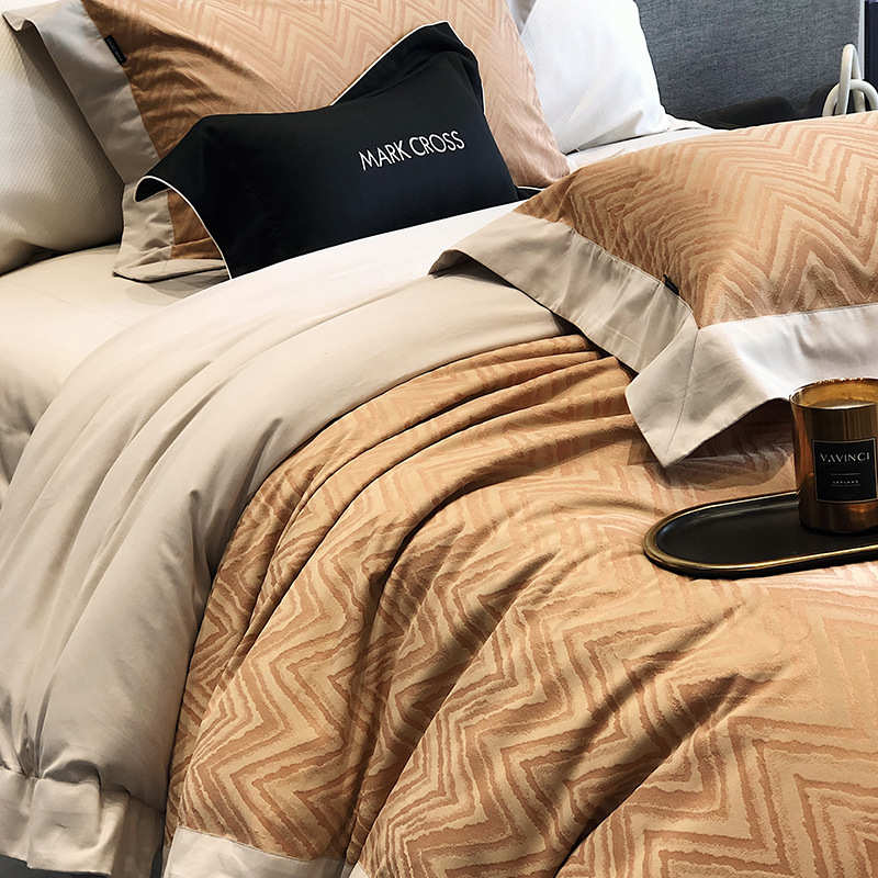 丝绒奢秋冬磨毛肤亲轻床单件套四驰裸睡玛床上用品洛鎏金高档被套