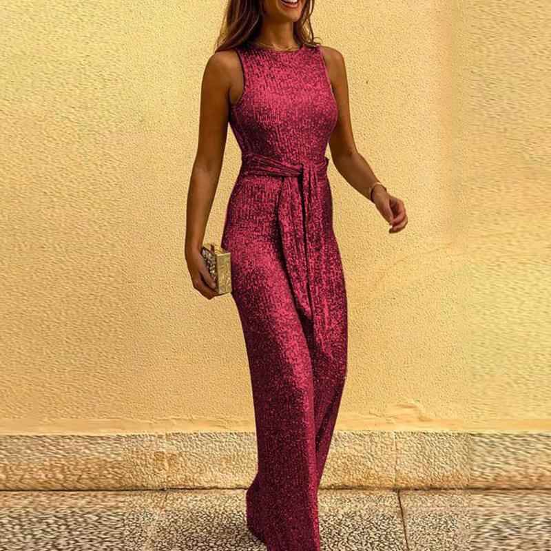 Round Neck Sleeveless Personalized Sequin Silver Dot
