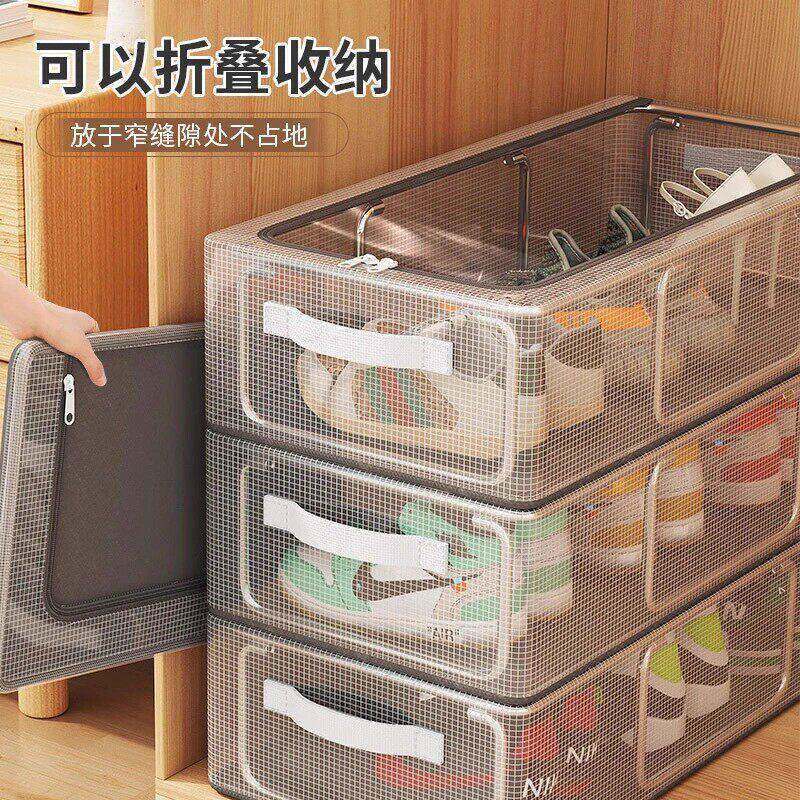 鞋盒鞋子收纳神器透明省空间防尘鞋柜放靴子抽屉式床底可折叠鞋架