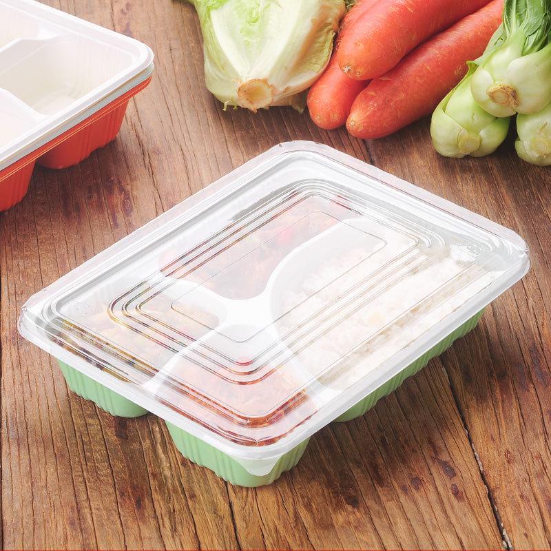 深四格快餐盒1000ML方4格一次性餐盒打包盒带盖多格便当外卖饭盒