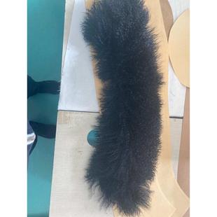 滩羊黑色条状滩羊围脖毛真衣服毛星星條毛领款毛领毛