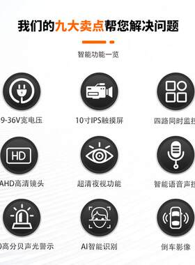 叉车装载机吊车AI通用电子围栏行人识别防撞系统声光360盲区报警