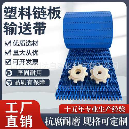 OPB食品级耐磨50.8节距塑料网带传送带流水线6100塑料链板输送带