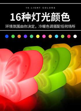 led蝴蝶造型灯遥控七彩充电创意蝴蝶小夜灯防水户外美陈装饰灯