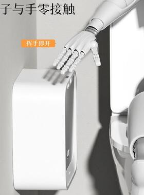 生间SAH感卫应垃圾桶壁挂家用带能盖厕所夹缝纸篓挂式厨房智收窄