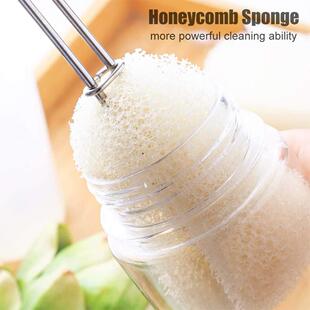 Sponge Bottle Dish Brush with 3 Refill Heads
