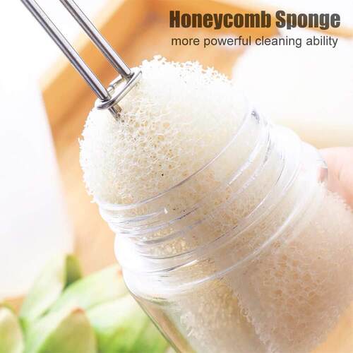 Sponge Bottle Dish Brush with 3 Refill Heads