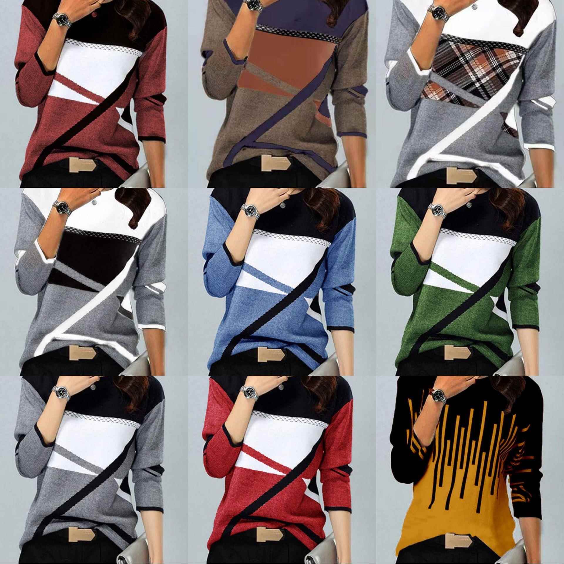 Women's clothing supports various printed long sleeved