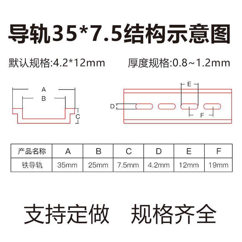 C45导轨不锈钢国标35mm继电器空开接线端子DZ47断路器电气铁卡轨