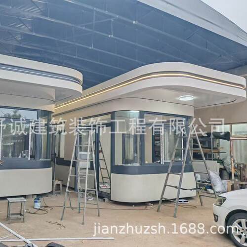 长期提供不锈钢岗亭 移动彩钢岗亭 游乐场保安亭 值班岗亭一体式