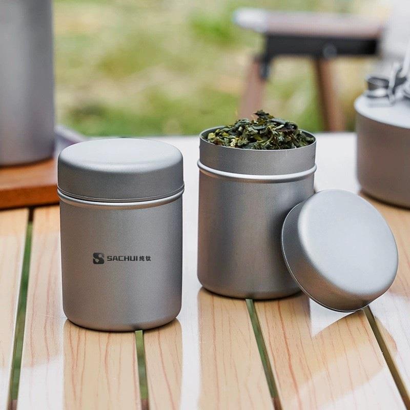纯钛茶叶罐旅行户外随身茶盒车载茶叶茶仓小号便携密封罐子储茶罐