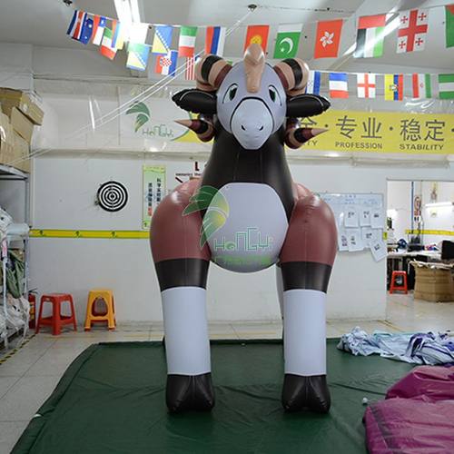 厂家直销充气山羊气模羊卡通动物园景区活动美陈布置充气模型
