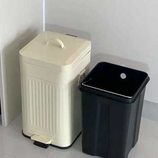 复古美式 带盖大号大容量垃圾桶ins 高颜值客厅厨房家用脚踩脚踏式