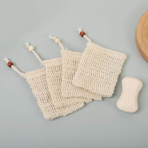 Cotton and linen bubble net soap bag made of natural plant m