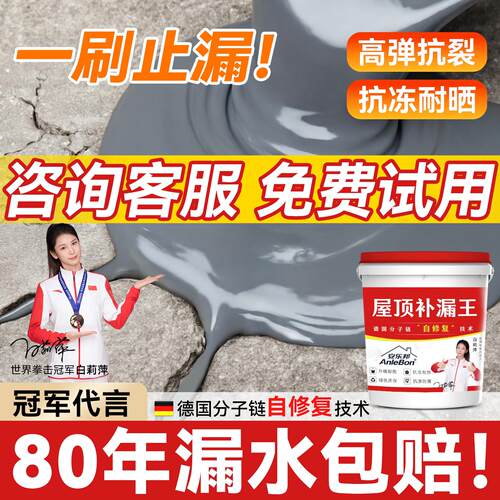 屋顶防水涂料补漏屋顶裂缝渗水专用材料楼顶漏水防晒防漏防水胶王
