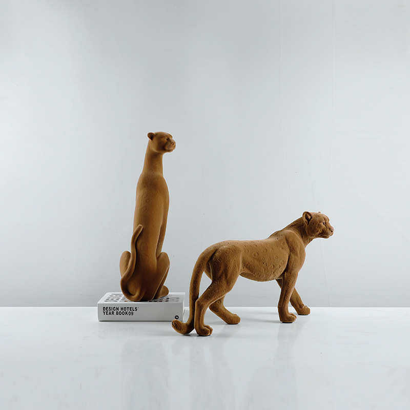 新家植绒豹饰品摆件家居客厅装饰品树脂工艺品酒柜桌面装饰高级感,特色手工艺,其他特色工艺品,淘宝优惠券,粉丝福利购,淘宝优惠卷