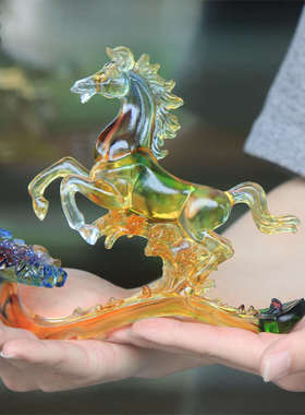 琉璃马摆件马上如意商务礼品家居饰品工艺品送外国客户