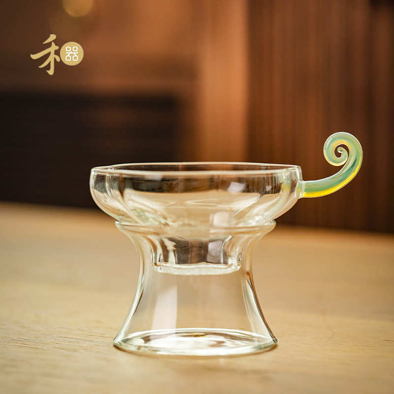 禾器予乐茶漏茶滤茶叶过滤玻璃滤茶器和器泡茶公道杯过滤网