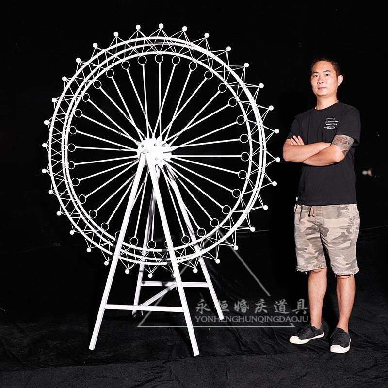 新款铁艺摩天轮模型家居摆件落地式户外摆设婚庆道具婚礼布置摆件
