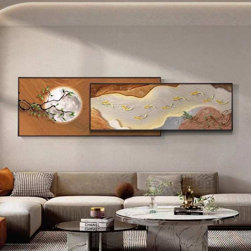 瓷麓壁画创意床头晶北欧高档挂画墙面挂背景沙发装饰画叠加r客厅图片