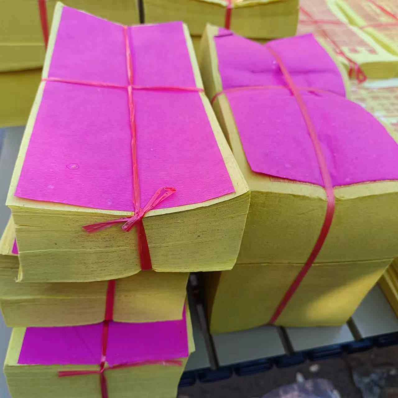 35克细木粉纸竹浆纸黄表纸黄纸路路通万贯金钱通天币祖先保佑