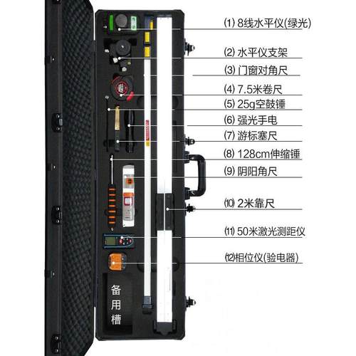 高档装修公司验米工具套装组合装2长靠尺房水平尺工程检测尺方形