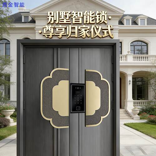定制滑动拉手别墅门智能锁指纹密码锁防盗门锁隐藏式别墅智能门锁