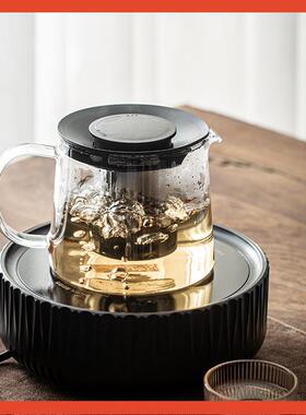 ?馨坊玻FMM979璃茶泡茶茶壶耐玉高具温大号单壶花家用过滤烧水壶