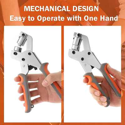 供10.5mm气眼钳工具套装便携式气眼钳含 200 个金银色扣环