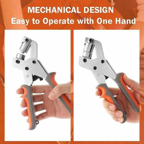 供10.5mm气眼钳工具套装便携式气眼钳含 200 个金银色扣环