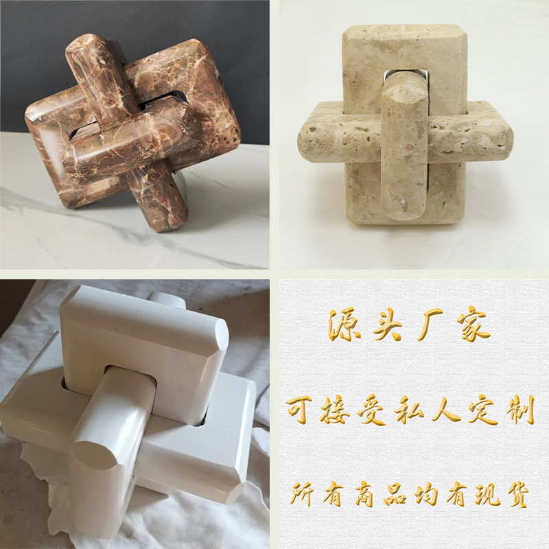 桌面侘环扣寂装饰品几何摆件茶几风客厅现代售楼处样板房软